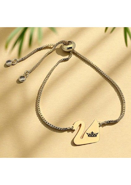 Krallık Temalı Kuğu Kuşu Motifli 14 Ayar Altın Plakalı Zincirli Hediye fiyatları