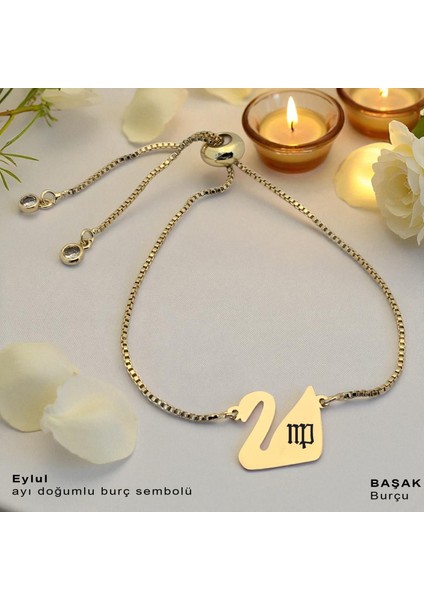 Eylül Ayı Doğumlarına Özel Zincirli Kuğu Kuşu Motifli 14 Ayar Altın Plakalı Hediye fiyatları