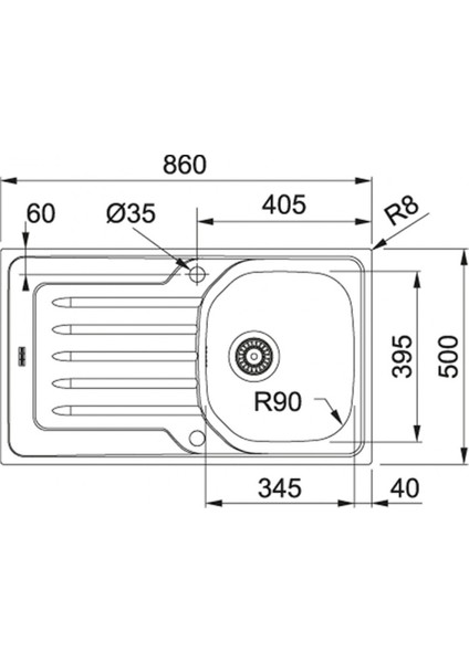 Oll 611 Sağ Damlalıklı Dekorlu Inox Tezgahüstü Eviye fiyatları