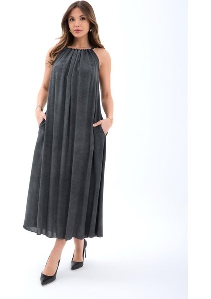 7387 Elbise-Siyah M-Si̇yah