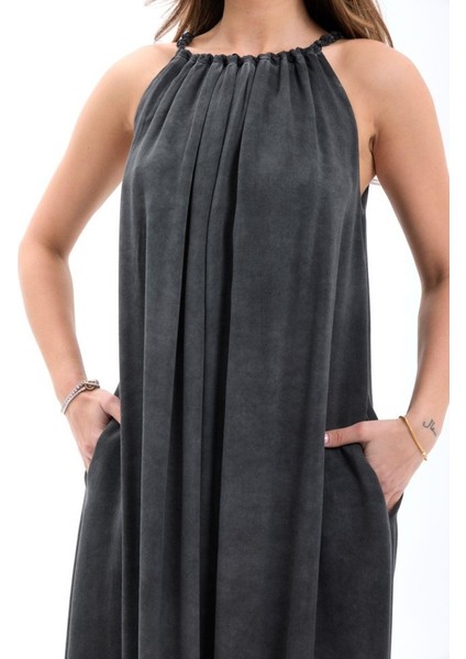 7387 Elbise-Siyah M-Si̇yah modelleri