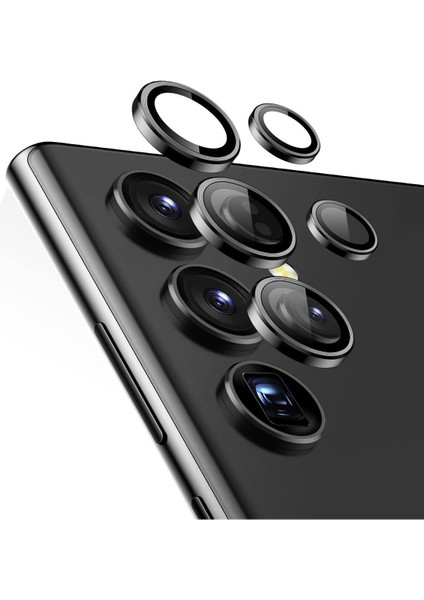 Samsung Galaxy S23 Ultra Uyumlu Kamera Lens Koruyucu Mercek Çerçeve