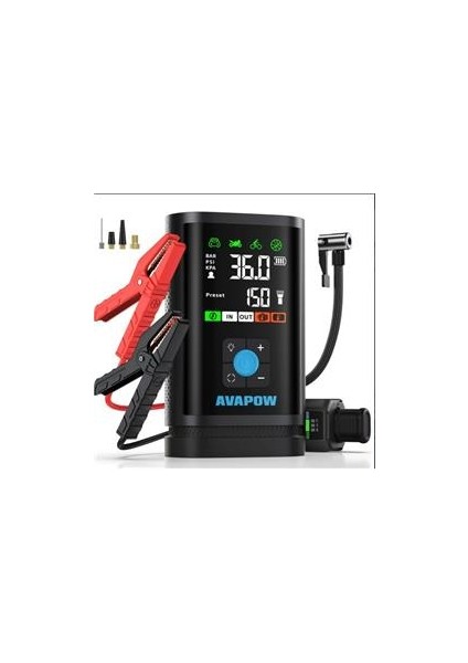JP3 16000mAh 3000A & Lastik Şişirme Pompalı Jump Starter Taşınabilir Akü Takviye Kiti fiyatları
