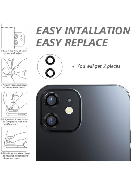 Iphone 12 Uyumlu Kamera Lens Koruyucu Mercek Çerçeve fiyatları