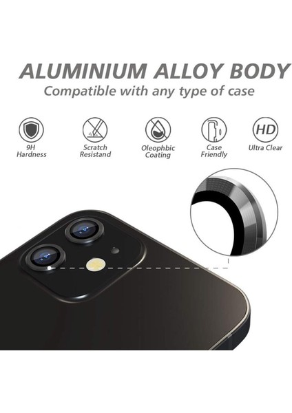 Iphone 12 Uyumlu Kamera Lens Koruyucu Mercek Çerçeve indirimleri