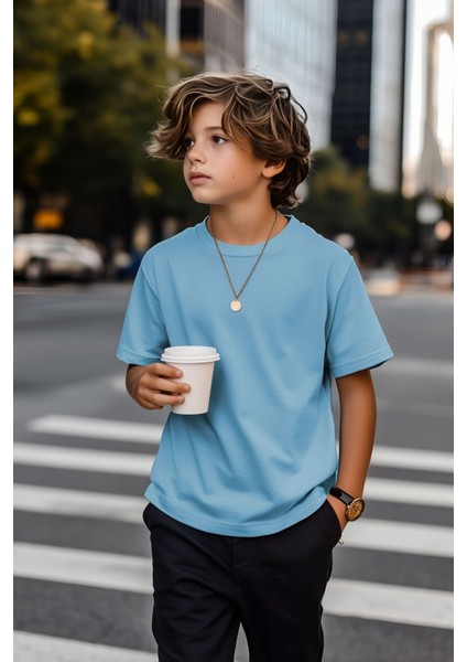 Mavi Çocuk T-Shirt Kız Erkek Unisex | %100 Pamuk | fiyatları