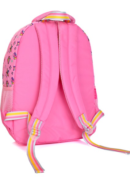 MU-5796 Pembe Kedi Desenli Okul Çanta Seti 3'lü – Sırt Çantası, Beslenme Çantası ve Kalemlik fırsatları