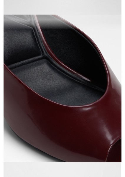 Elenara Sandalet Topuklu Terlik - Kırmızı