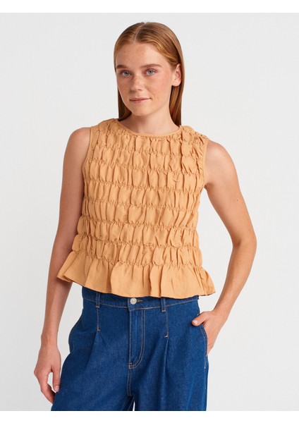 50845 Kolsuz Crop Bluz-Bej