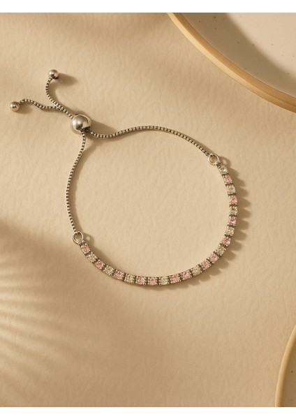 Pembe ve Beyaz Taşlı Ayarlanabilir Bileklik fırsatları