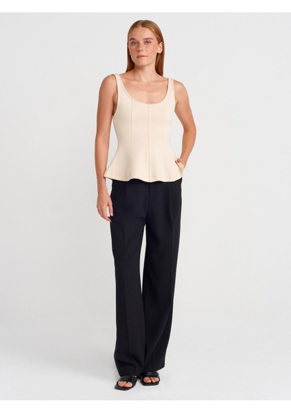 21063 Kalın Askılı Peplum Top-Taş fırsatları