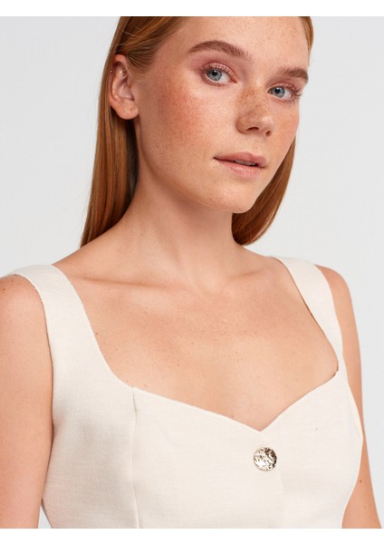 31987 Peplum Etekli Yelek-Açık Bej modelleri