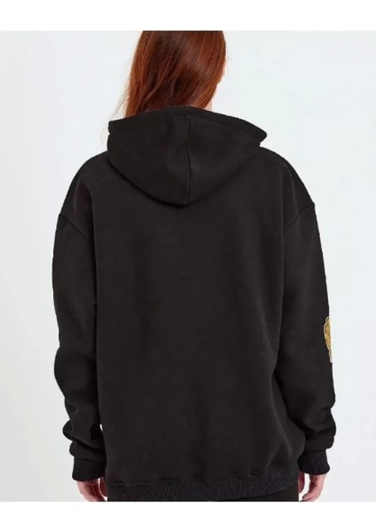 Siyah Baskılı Kapüşonlu Sweatshirt fiyatları