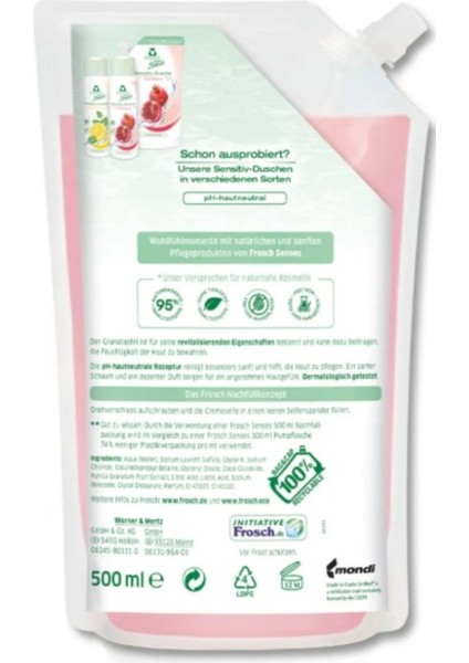 Aloe Vera Krem Sabun 500 ml + Badem Özlü Krem Sabun 500 ml + Senses Nar Krem Sabun 500 ml