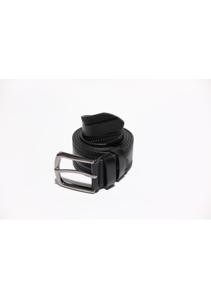 %100 Deri 4 cm Tbk 018 Siyah Kenar Desenli