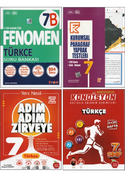 Fenomen Yayıncılık Fenomen 7. Sınıf 7b Türkçe+Kurumsal Paragraf Yt+Newton Adım Adım Z.+Kondisyon Türkçe (4 Kitap) 202500456