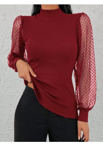 Şık Tül Detaylı Yarım Balıkçı Kaşkorse Bluz fırsatları