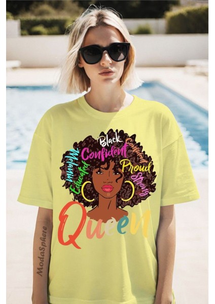 Queen Baskılı Unisex Oversize Tişört