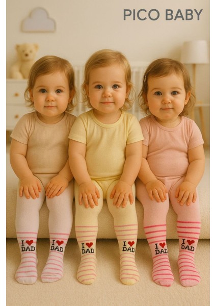 3'lü Kız Bebek & Çocuk Pamuklu Külotlu Çorap Renkli Desenli fiyatları