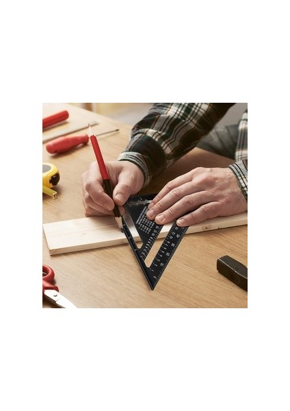 Alüminyum 3D Açılı Işaretleme Gönyesi 150 Mm. ve 5081 Terazili Ayarlı Gönye 300 Mm.