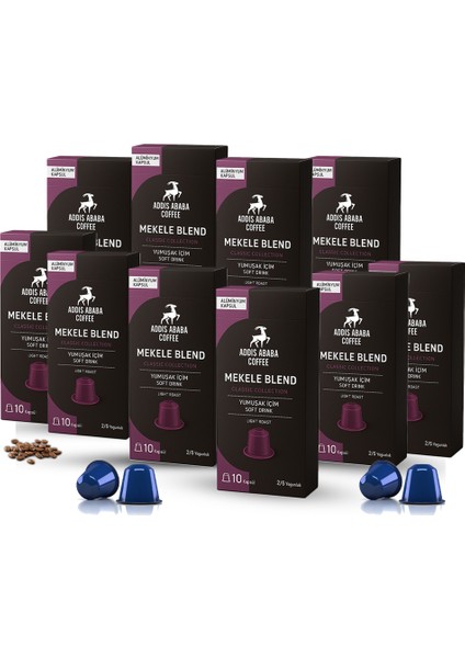 Mekele Blend Kapsül Kahve 100'LÜ ( Nespresso Ile Uyumlu Alüminyum Kapsül Kahve )