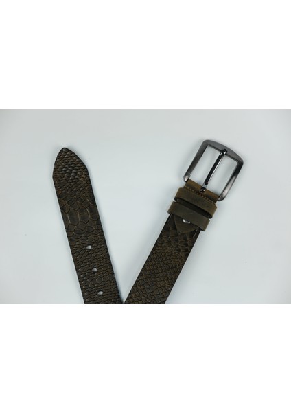 %100 Deri 4 cm Tbk 003 Haki Yeşil Desenli fiyatları