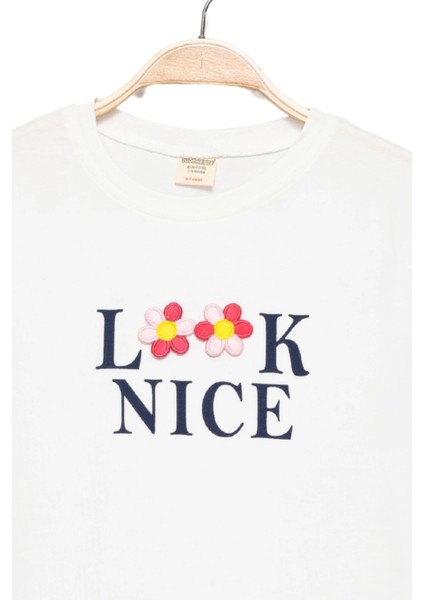 Kız Çocuk Çiçekli Kısa Kollu T-Shirt - Çocuk Giyim modelleri