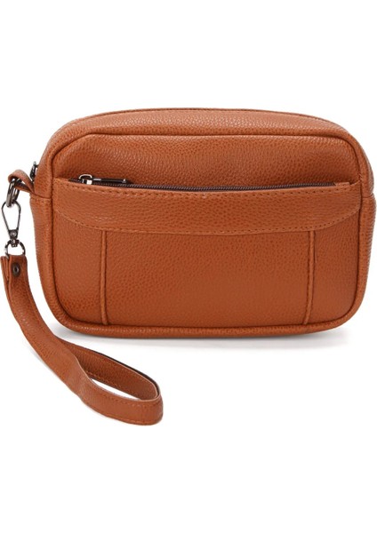 Erkek El Askılı Portföy Clutch El Çantası NEWPOLO256 - Taba