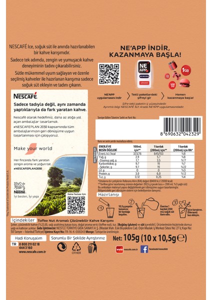 Ice Toffee Nut Aromalı Çözünebilir Kahve 10, 5g 10'lu Paket 10X4 modelleri