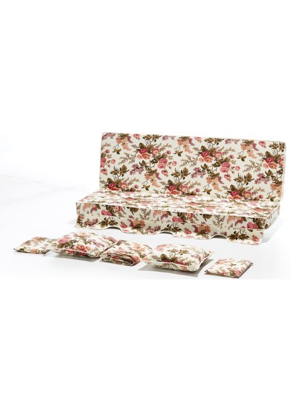 Salıncak Minder Kılıf Takımı 4 Kişilik (Süngersiz) - Ingiliz Gülü