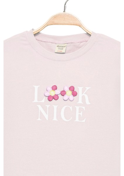 Kız Çocuk Çiçekli Kısa Kollu T-Shirt - Çocuk Giyim fiyatları