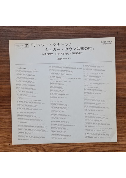Nancy Sinatra – Sugar modelleri