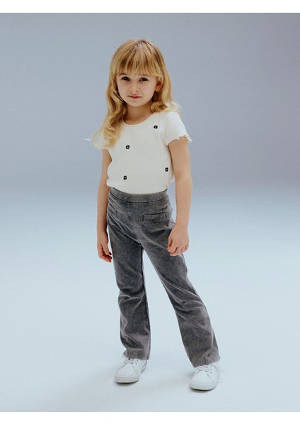 Lcw Baby Siyah Beli Lastikli Basic Kız Bebek Tayt Pantolon