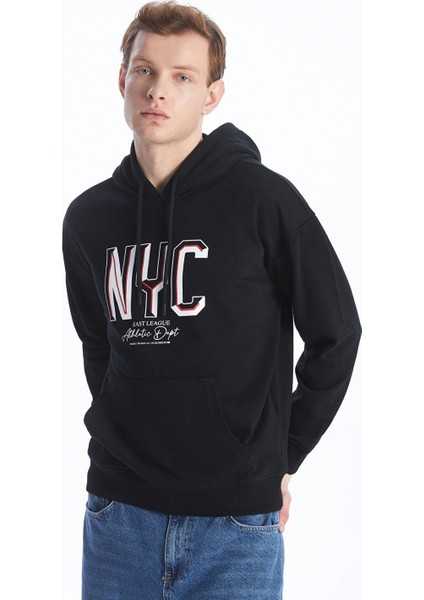Xsıde Siyah Uzun Kollu Baskılı Erkek Hoodie fiyatları