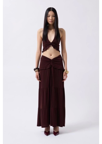 Yumuşak Kumaşlı Kadın Crop Bluz