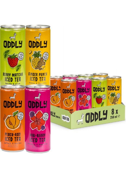 Saçma İyi Soğuk Çay Dörtlüsü (Peach-Rooi, Hibi-Berry, Ginger-Punch, Berry- Matcha) Kutu 250 ml 8 Adet fiyatları