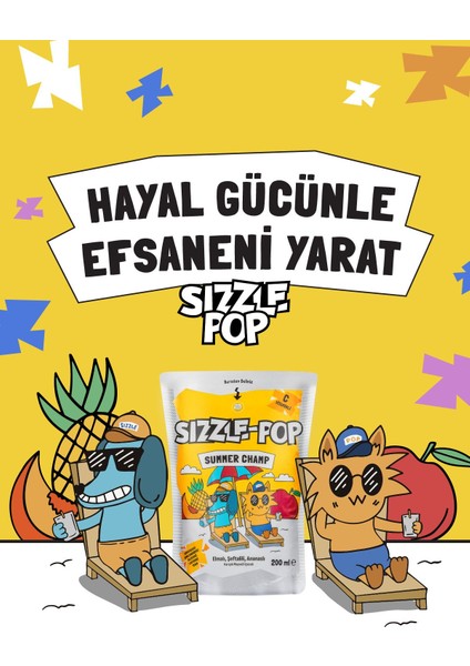 Sızzle-Pop Summer Champ Şeftali Elma Ananas Meyve Suyu 200 ml fırsatları