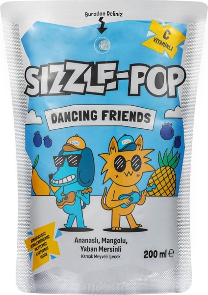 DANCING FRIENDS ANANAS MANGO YABANMERSİNİ POUCH 200 ML fiyatları