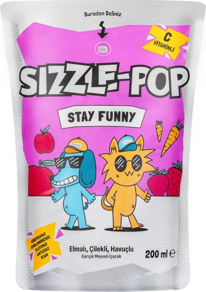 STAY FUNNY HAVUÇ KIRMIZI ELMA ÇİLEK POUCH 200 ML fiyatları