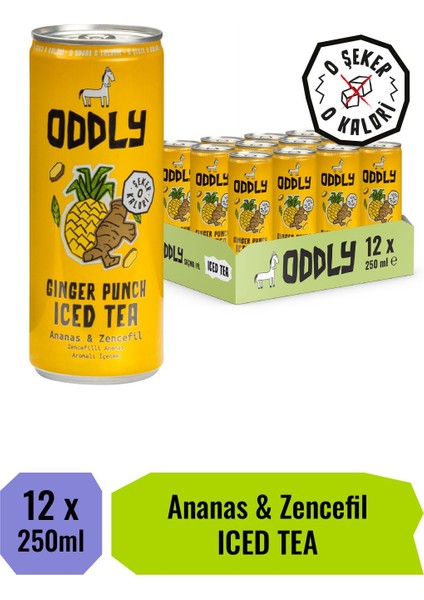 Gınger Punch Soğuk Çay Kutu Yeşilçay Ananas Zencefil 250 ml x 12 Adet