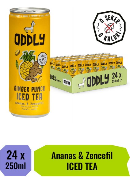 Gınger Punch Soğuk Çay Kutu Yeşilçay Ananas Zencefil 250 ml x 24 Adet