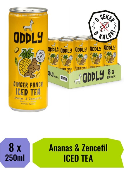 Gınger Punch Soğuk Çay Kutu Yeşilçay Ananas Zencefil 250 ml x 8 Adet