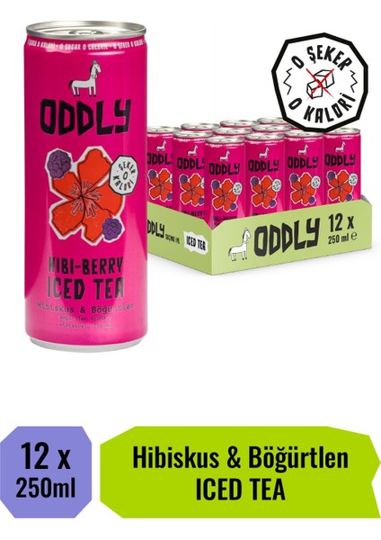 Hıbıberry Soğuk Çay Kutu Hibiscus Böğürtlen 250 ml x 12 Adet