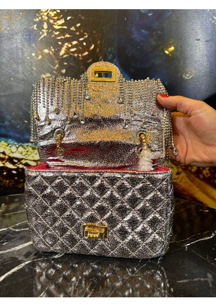 Abiye Çanta Taşlı Abiye Çanta Kristal Taş Özel Tasarim Zincirli Kadin Gold fiyatları