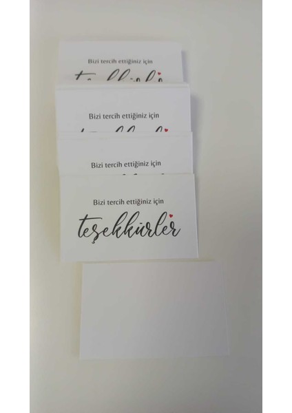 Teşekkürler Kartı Siyah Beyaz 30 Adet