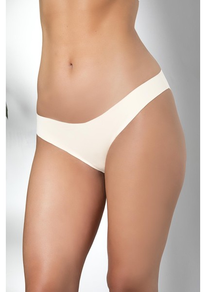 - 3'lü Dikişsiz, Iz Yapmaz, Lazer Kesim, Slip Külot Ekru (MGP21261)