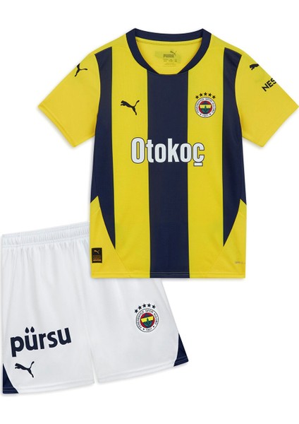 Orijinal Lisanslı 24/25 Çubuklu Sarı Lacivert Çocuk Forma Set