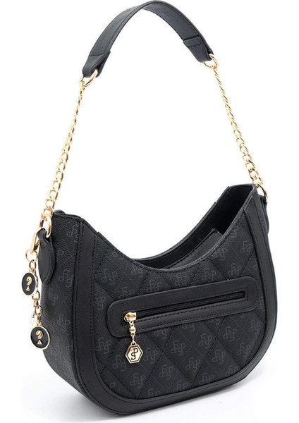 Kadın Omuz Çantası 1168-46043 Sılver Polo Bayan Çantası M178 Siyah-Mat Siyah fırsatları