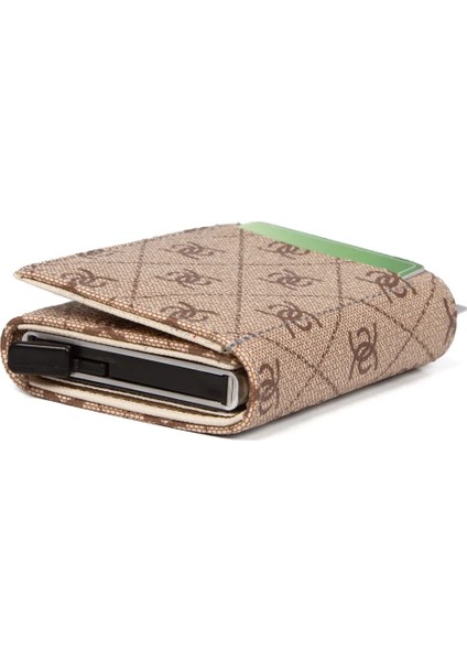 Kadın Desenli Mekanizmalı Cüzdan ve Çapraz Omuz Askılı Bel ve Omuz Çantası - Bej - NEWPOLO345 indirimleri