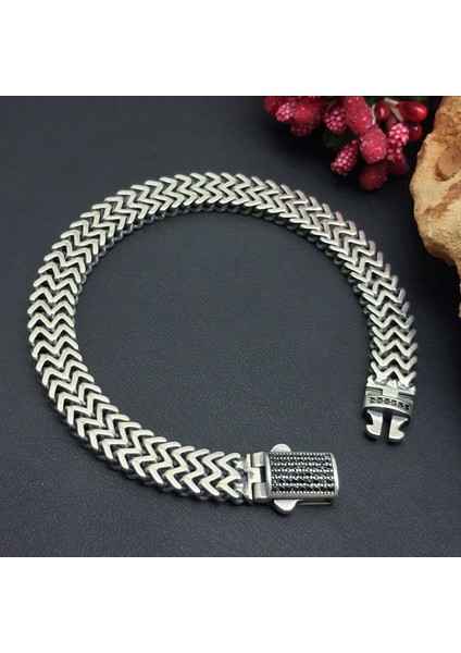 925 Ayar Gümüş Kutu Kilitli Taşlı Model Bileklik 8.3mm,erkek Gümüş Aksesuar,erkek Gümüş Bileklik, fiyatları
